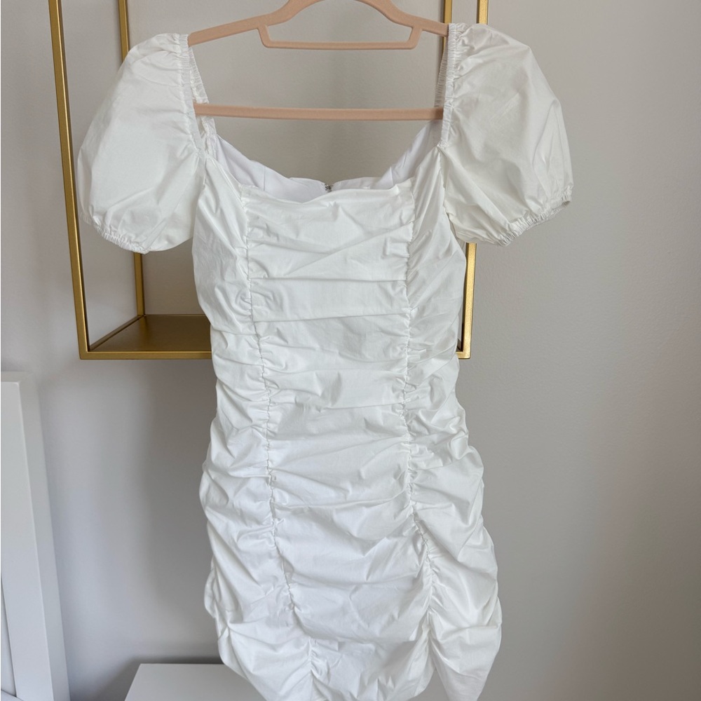 superdown White Ruched Mini Dress - Picture 2 of 5